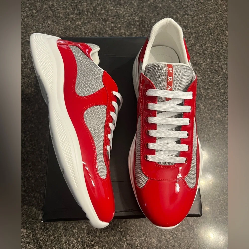 Prada American Cup Red Mens Us Mens Size 9 - Picture 2 of 13